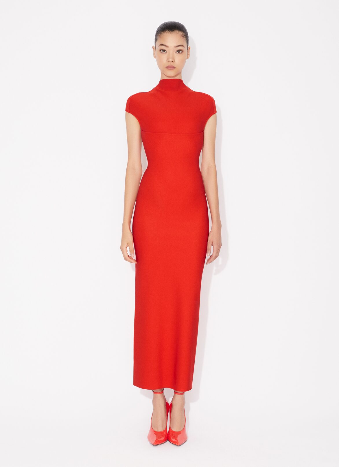 SCULPTING CORSET DRESS ALAÏA RED SCULPTING CORSET DRESS